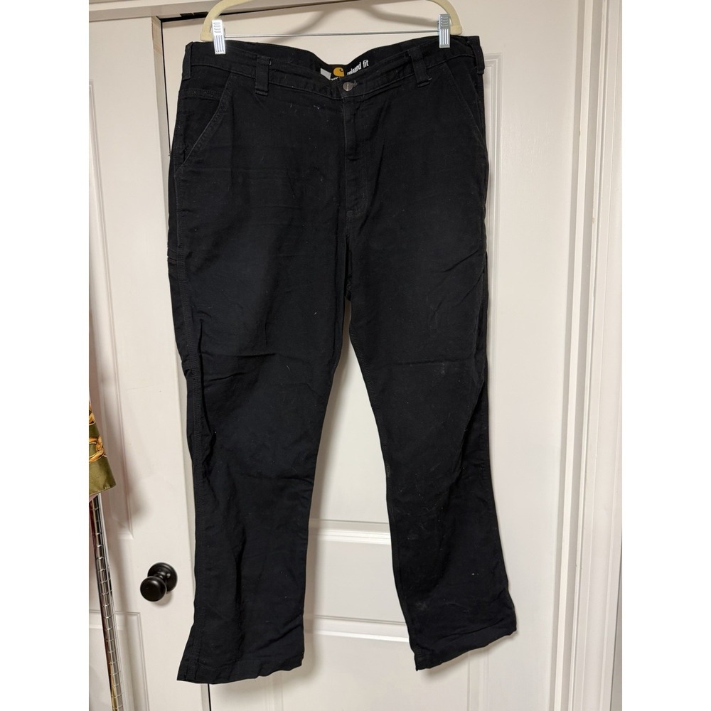 Carhartt, Men's Relaxed Fit Black Wash Jeans, Size 38x32